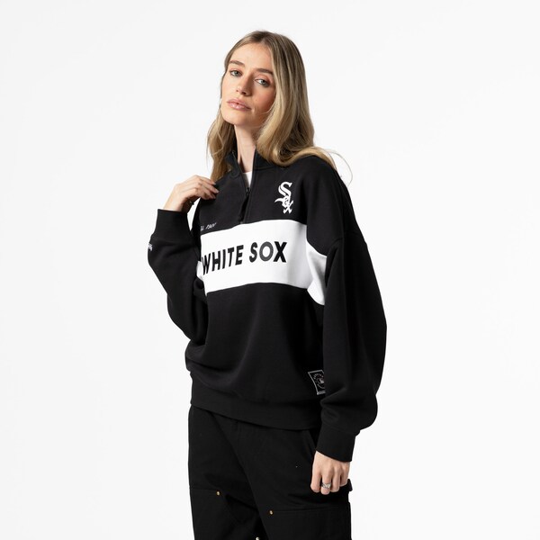 Women's Chicago White Sox Black Quarter-Zip Sweatshirt