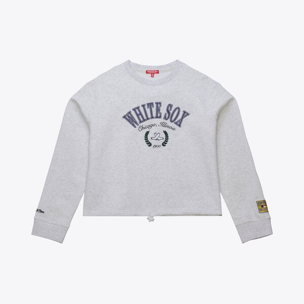 Women's Chicago White Sox Heather Gray Cropped Fleece Toggle Pullover Sweatshirt