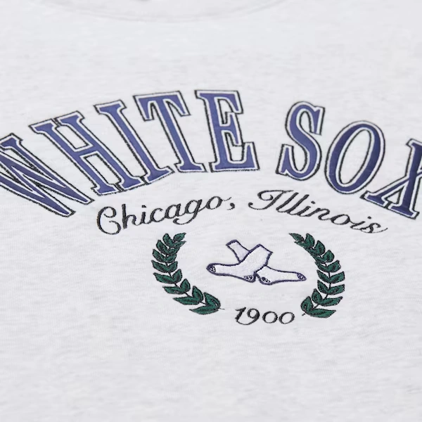 Women's Chicago White Sox Heather Gray Cropped Fleece Toggle Pullover Sweatshirt