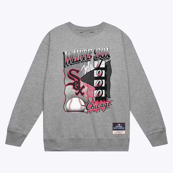 Chicago White Sox Gray Overspray Pullover Sweatshirt