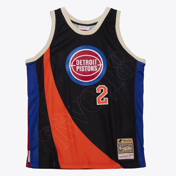 Detroit Pistons Black M&N x Two 18 Fashion Jersey