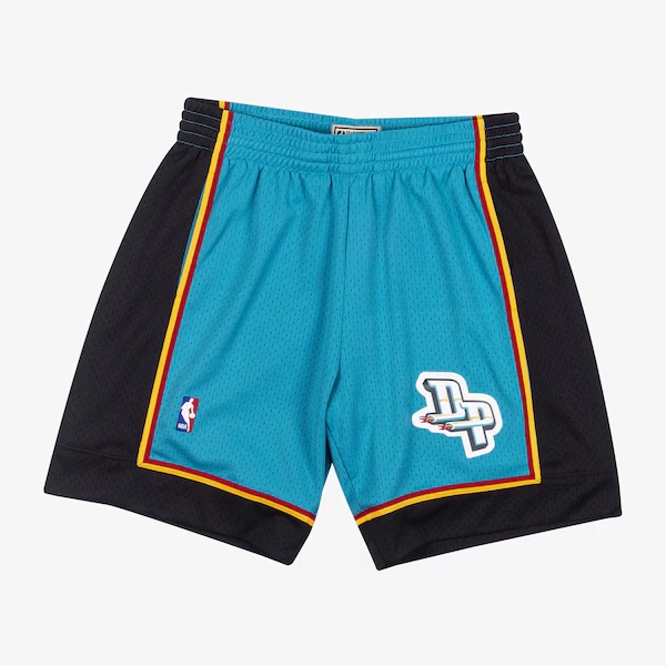 Detroit Pistons 1998-99 Teal Swingman Basketball Shorts