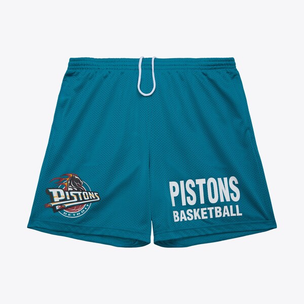 Detroit Pistons Teal Vintage Logo Gameday Mesh 7\" Shorts