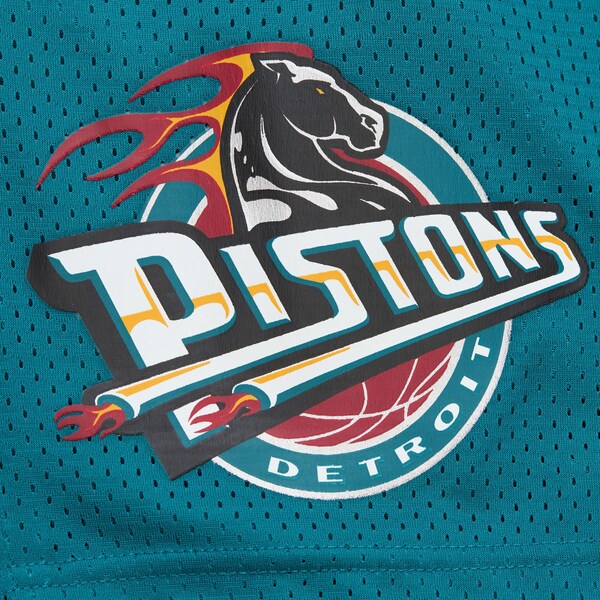 Detroit Pistons Teal Vintage Logo Gameday Mesh 7\" Shorts