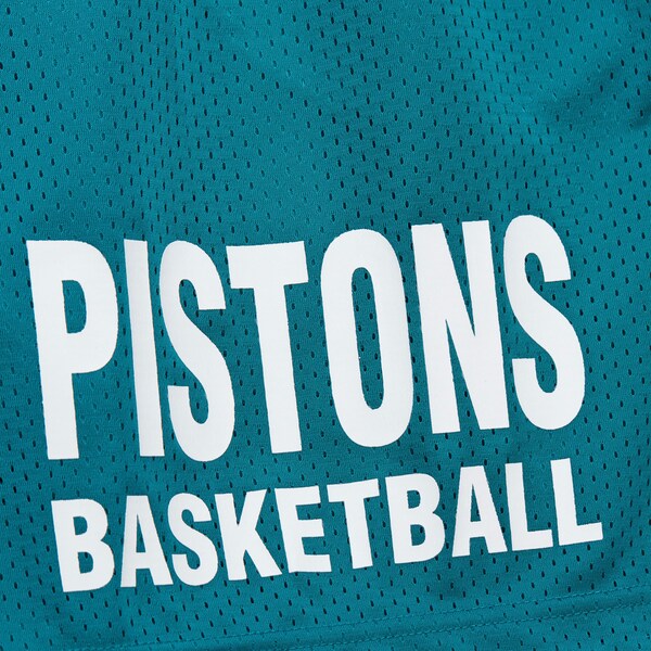 Detroit Pistons Teal Vintage Logo Gameday Mesh 7\" Shorts