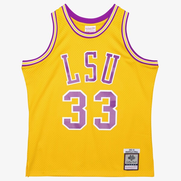 Shaquille O'Neal LSU Tigers 1990-91 Gold Swingman Player Jersey