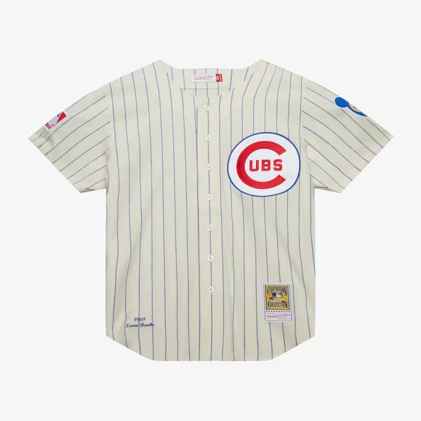 Ernie Banks Chicago Cubs 1969 Cream Authentic Jersey