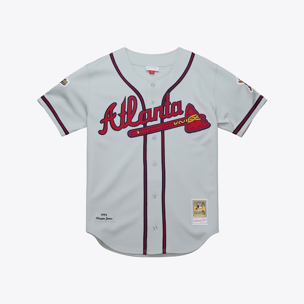 Chipper Jones Atlanta Braves 1995 Gray Authentic Throwback Jersey