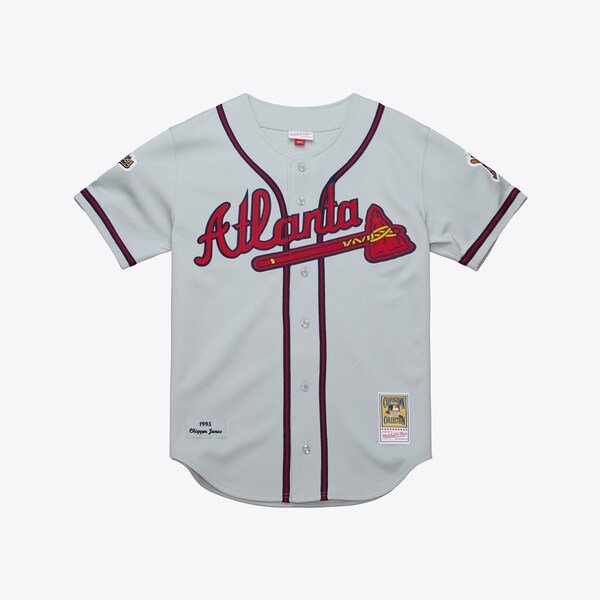 Chipper Jones Atlanta Braves 1995 Gray Authentic Throwback Jersey