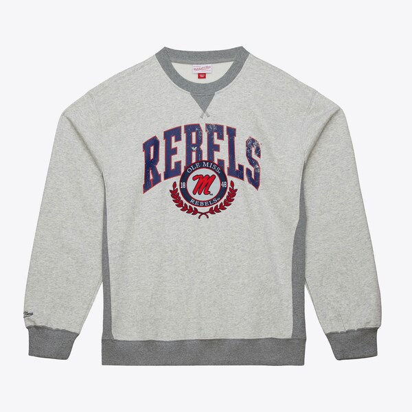 Ole Miss Rebels Gray Premium Team Logo Fleece Pullover Sweatshirt