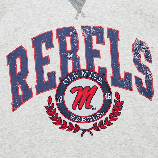 Ole Miss Rebels Gray Premium Team Logo Fleece Pullover Sweatshirt 4 Ole Miss Rebels Gray Premium Team Logo Fleece Pullover Sweatshirt