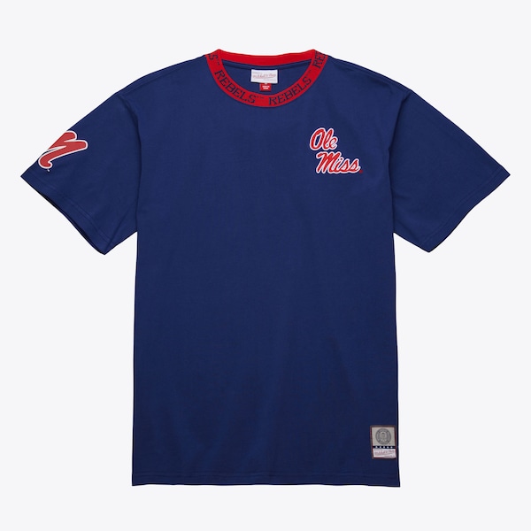 Ole Miss Rebels Navy Jacquard Ringer T-Shirt