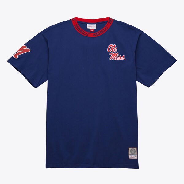 Ole Miss Rebels Navy Jacquard Ringer T-Shirt