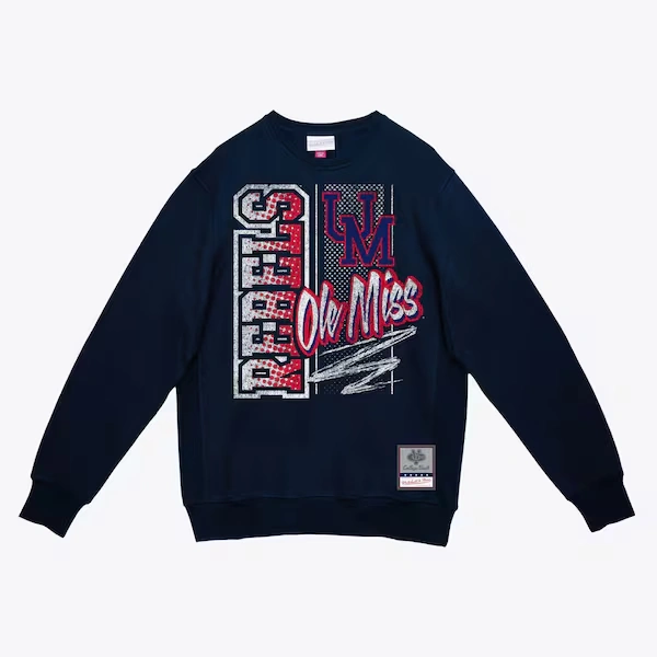 Ole Miss Rebels Navy Halftime Script Pullover Sweatshirt