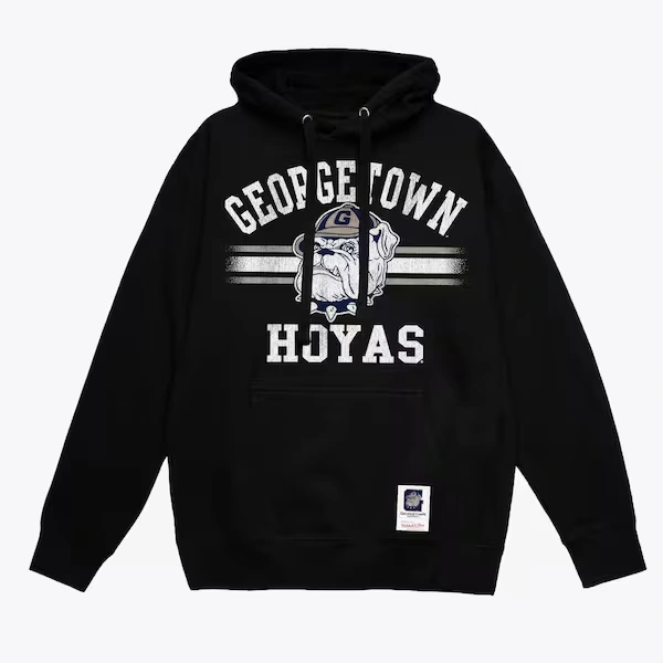 Georgetown Hoyas Black Vintage Stripes Pullover Hoodie