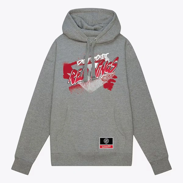 Detroit Red Wings Gray Graffiti Pullover Hoodie