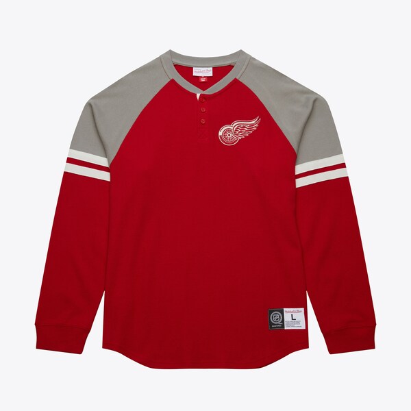 Detroit Red Wings Red Thermal Henley Top