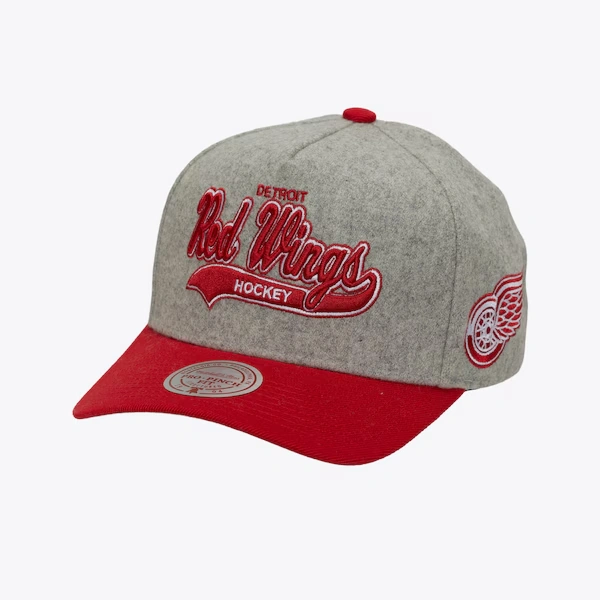 Detroit Red Wings Heather Gray Tailsweep Pro Pinch Snapback Hat