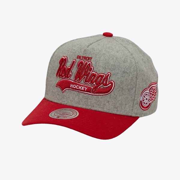 Detroit Red Wings Heather Gray Tailsweep Pro Pinch Snapback Hat