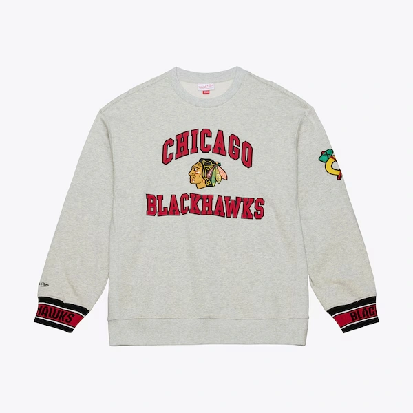Chicago Blackhawks Heather Gray Team Celebration Fleece Sweatshirt