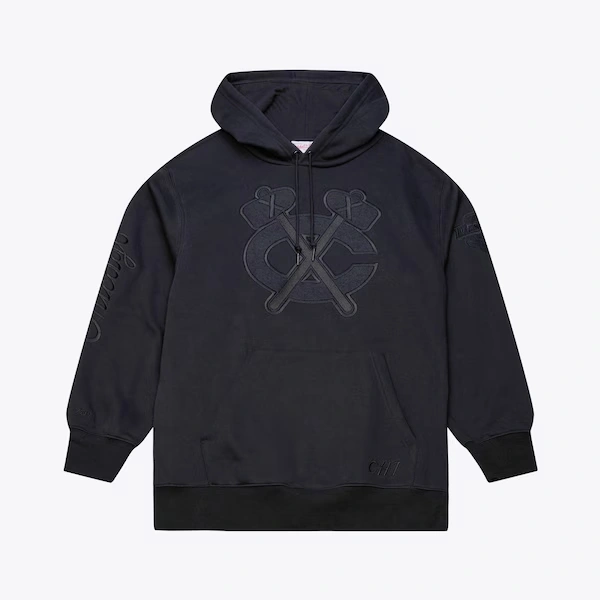 Chicago Blackhawks Black Phantom Fleece Hoodie