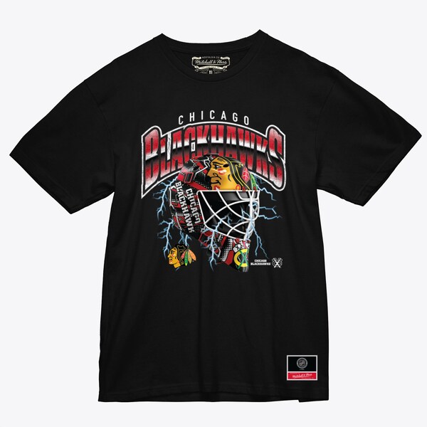 Chicago Blackhawks Black Crease Lightning T-Shirt