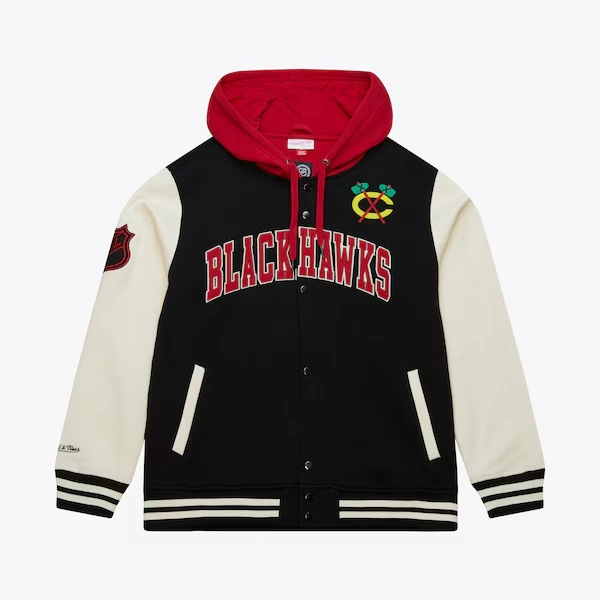 Chicago Blackhawks Black Rinkside Fleece Full-Snap Jacket