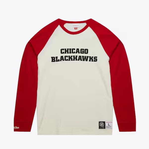 Chicago Blackhawks Cream Legendary Slub Raglan Long Sleeve T-Shirt