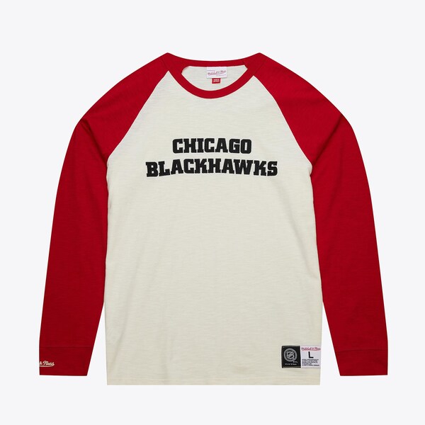 Chicago Blackhawks Cream Legendary Slub Raglan Long Sleeve T-Shirt