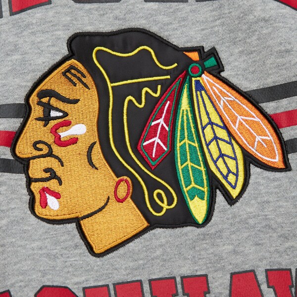 Chicago Blackhawks Heather Gray Allover 4.0 Fleece Pullover Sweatshirt