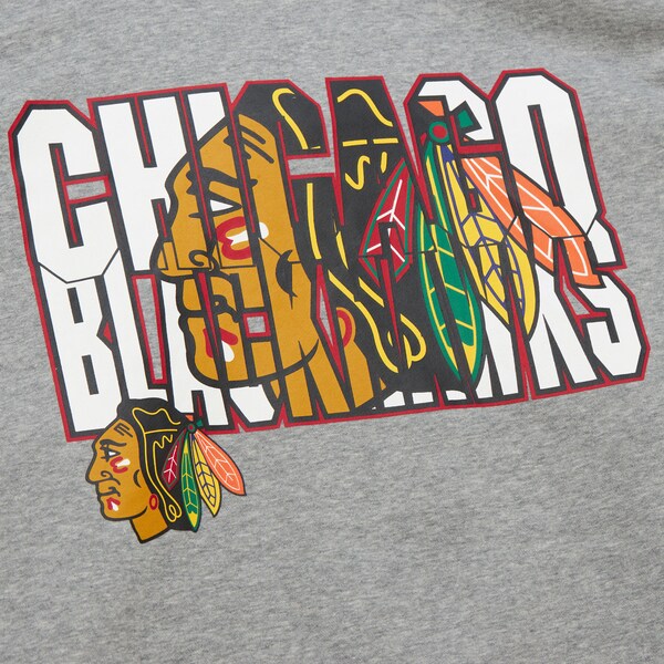 Chicago Blackhawks Heather Gray Allover 4.0 Fleece Pullover Sweatshirt