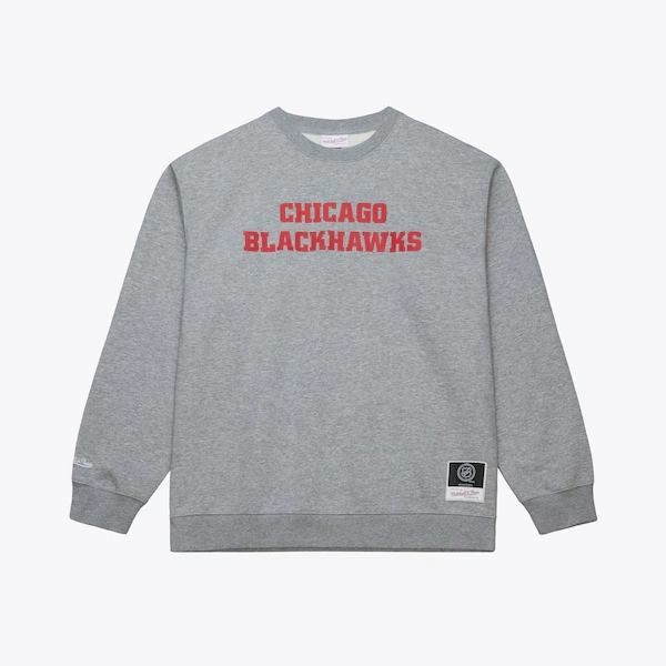 Chicago Blackhawks Heather Gray Walk-Off Fleece Crewneck Sweatshirt