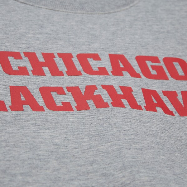 Chicago Blackhawks Heather Gray Walk-Off Fleece Crewneck Sweatshirt