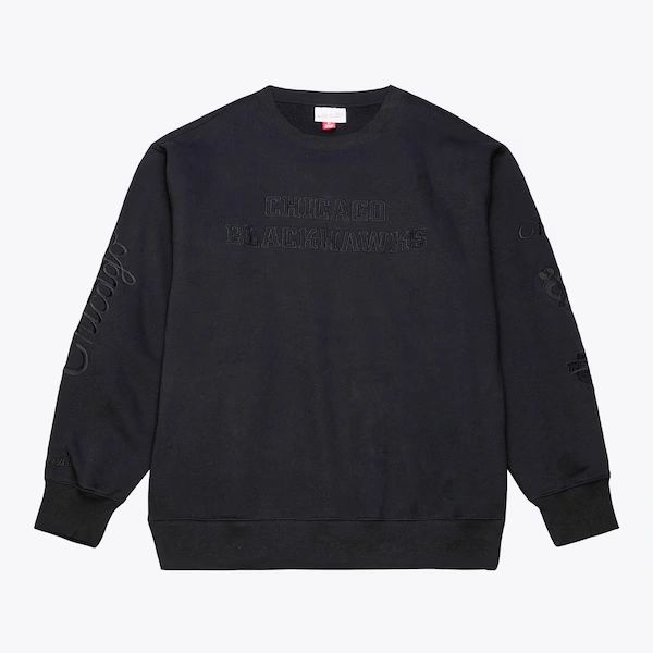 Chicago Blackhawks Black Phantom Fleece Sweatshirt