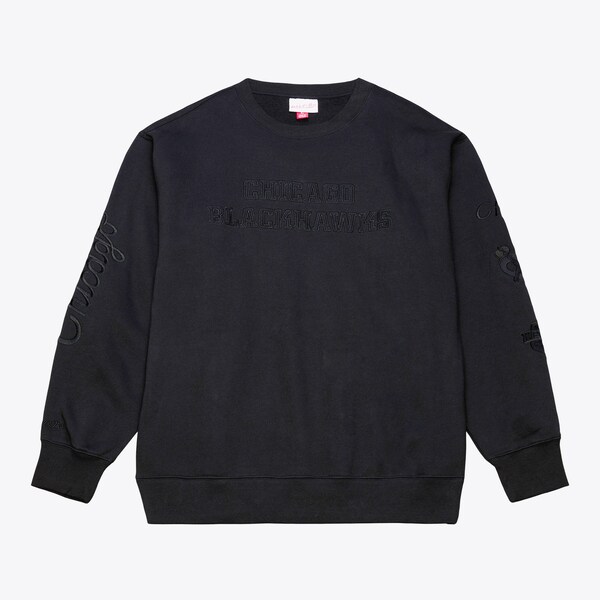 Chicago Blackhawks Black Phantom Fleece Sweatshirt