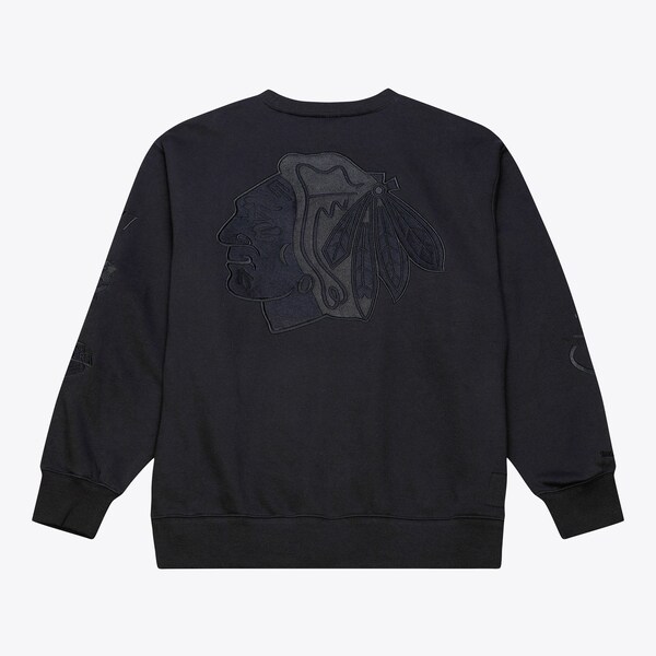 Chicago Blackhawks Black Phantom Fleece Sweatshirt