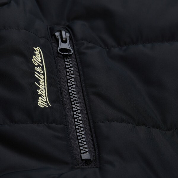 Women's Chicago Blackhawks Black Cropped Full-Snap Puffer Vest