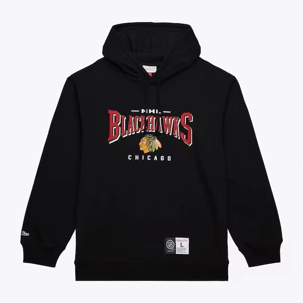 Chicago Blackhawks Black Team Logo Fleece Pullover Hoodie
