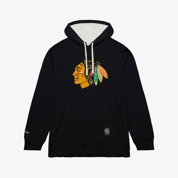 Chicago Blackhawks Black Thermal Lightweight Pullover Hoodie