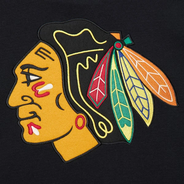 Chicago Blackhawks Black Thermal Lightweight Pullover Hoodie