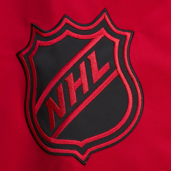 Chicago Blackhawks Black Prime Time Heavyweight Satin Full-Snap Jacket