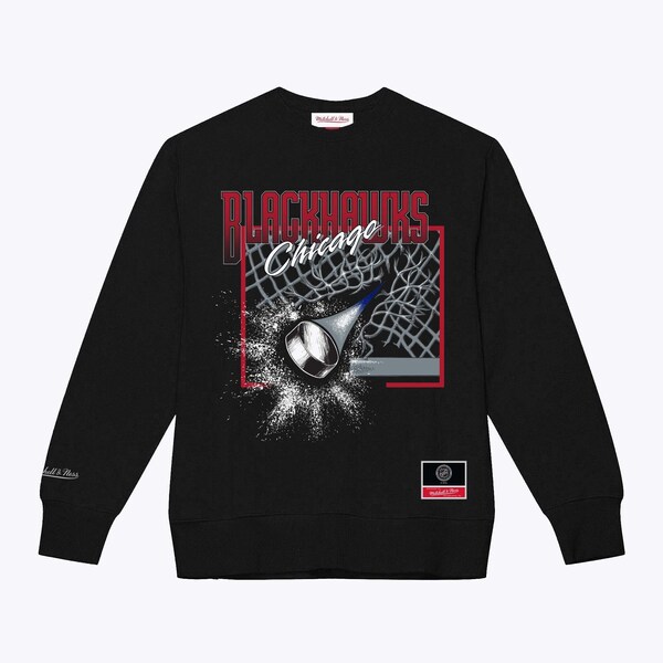 Chicago Blackhawks Black Top Corner Pullover Sweatshirt