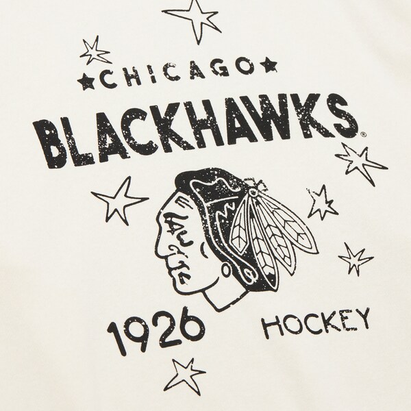 Women's Chicago Blackhawks Cream Logo Lightweight 3.0 Fleece Pullover Sweatshirt