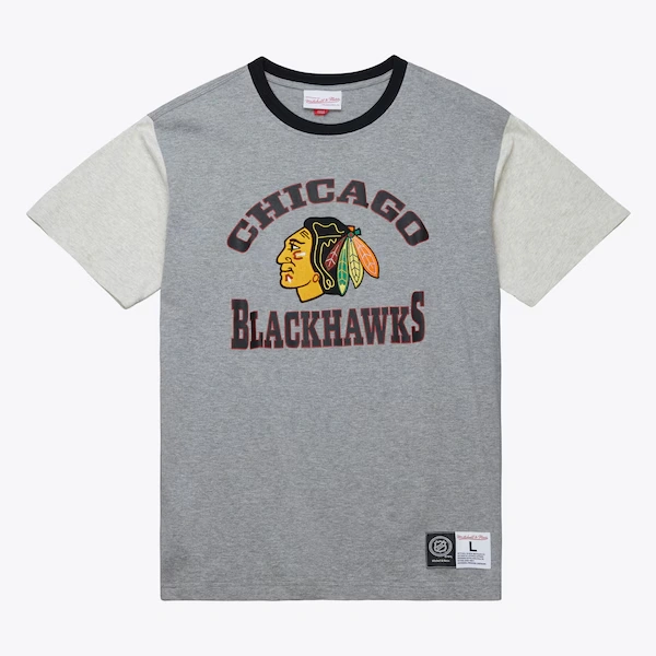 Chicago Blackhawks Heather Gray Heritage Premium T-Shirt