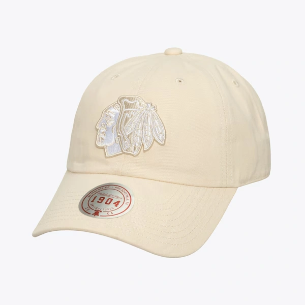 Chicago Blackhawks Cream Fashion Basic Strapback Adjustable Hat