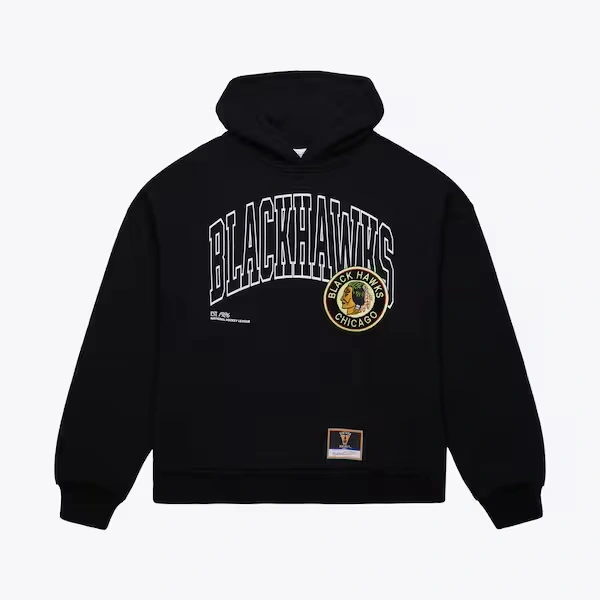 Chicago Blackhawks Black Logo Over Pullover Hoodie