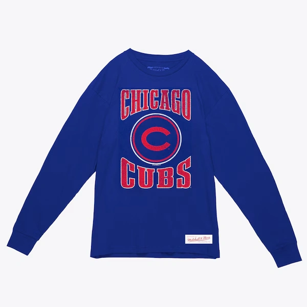 Chicago Cubs Royal Arched Logo Slub Long Sleeve T-Shirt