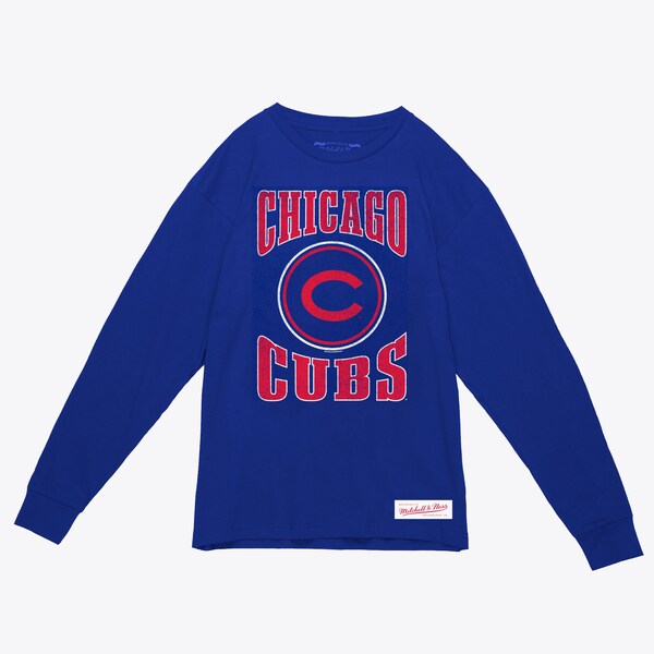 Chicago Cubs Royal Arched Logo Slub Long Sleeve T-Shirt