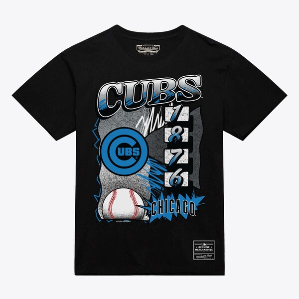 Chicago Cubs Black Overspray T-Shirt