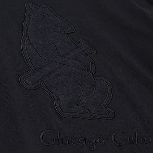 Women's Chicago Cubs Black Phantom Cropped T-Shirt
